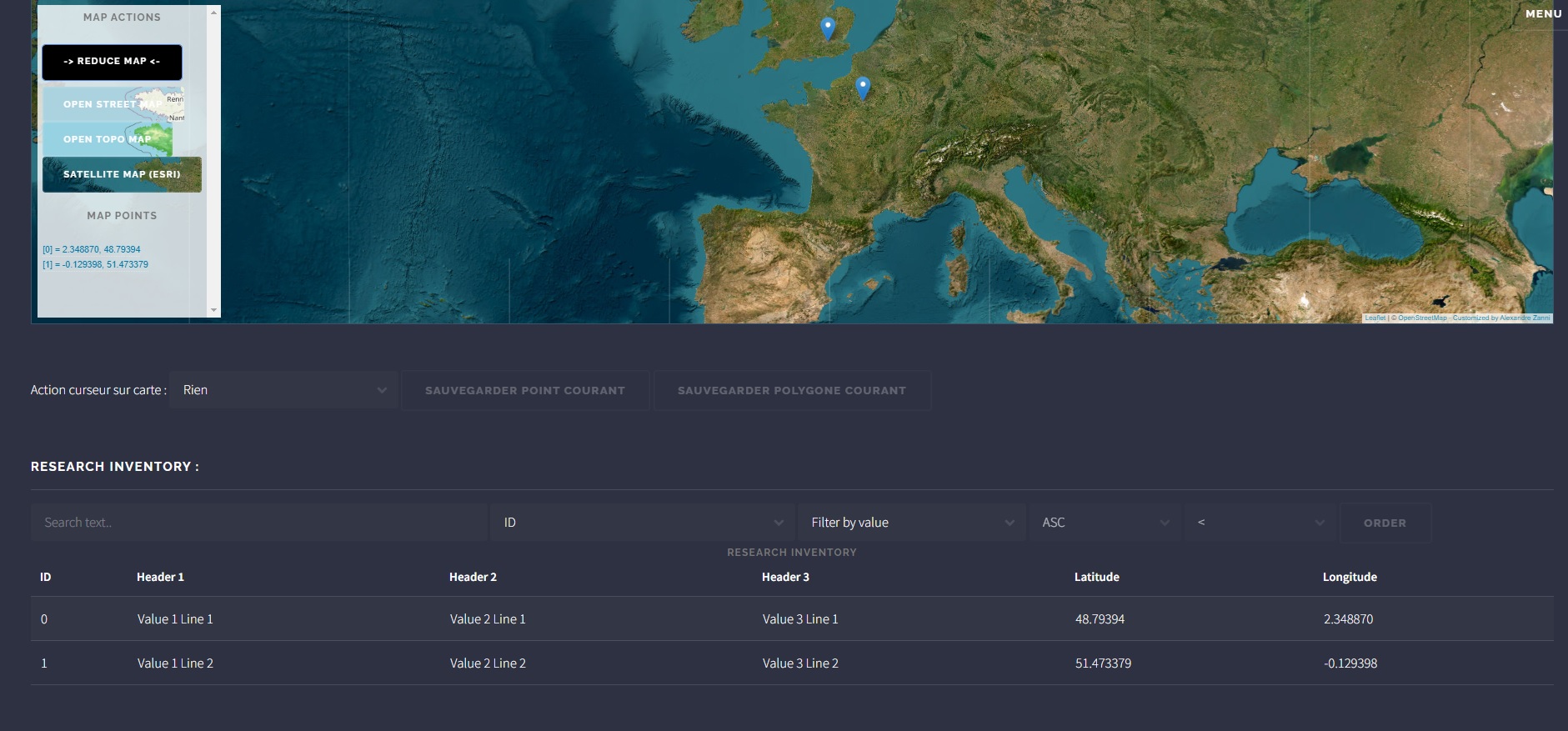 Générateur de cartes au format Web ou pour Google Earth